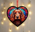 Cocker Spaniel Stained Glass Effect Heart Suncatcher